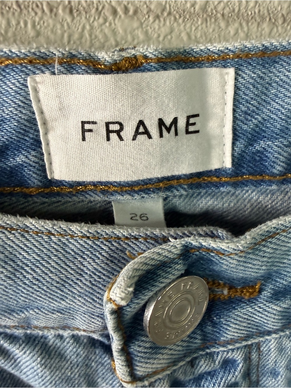 FRAME Le Original Straight Leg Jeans Patch Rework Denim Distressed Women’s 26 - Picture 8 of 11